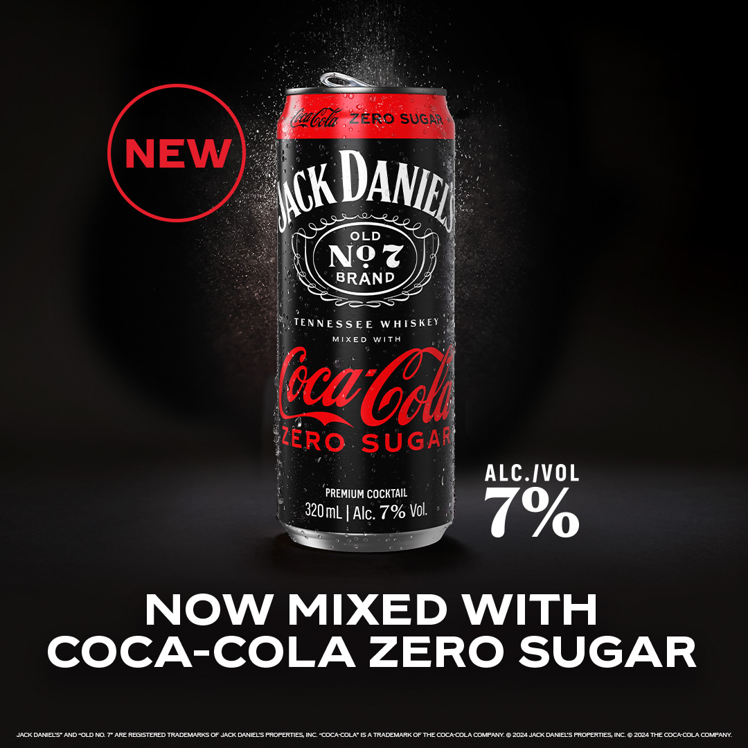 Jack Daniel’s® and CocaCola Zero Sugar ARTD now available in the